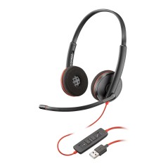 HP Blackwire C3220 USB-A Black - High-Quality USB Headset for Clear Audio and Comfort | Model 77R32A6